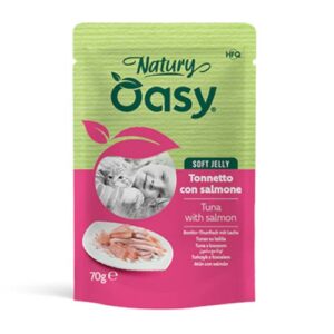 Oasy s tuno in lososom v želeju 70g