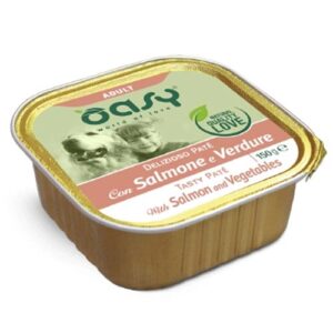 Oasy Tasty Paté z lososom in zelenjavo za odrasle pse 150g