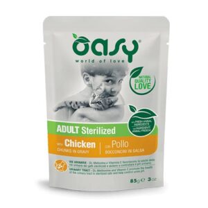 Oasy koščki v omaki s piščancem za sterilizirane mačke 85 g