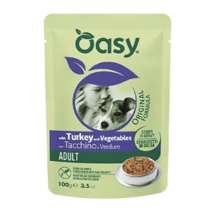 Oasy trakci v omaki s puranom in zelenjavo za odrasle pse 100g