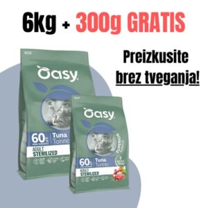 Oasy za sterilizirane macke Tuna 6 kg 300 g Oasy za odrasle mačke tuna 6 kg + 300 g