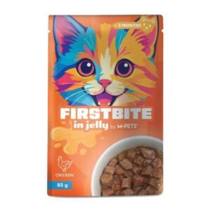 Untitled design 1 M-PETS FIRSTBITE za mačke s piščanem v želeju 85g