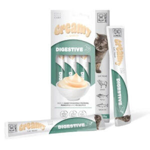 M-PETS kremni priboljšek za mačke za podporo prebavi 4 x 15 g